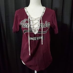 California Burgandy Tee